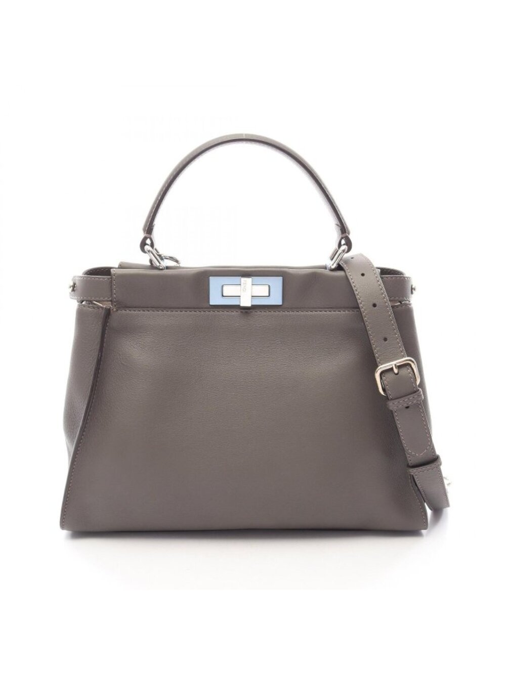 Fendi Handbag Peekaboo Regular Dark Gray Leather